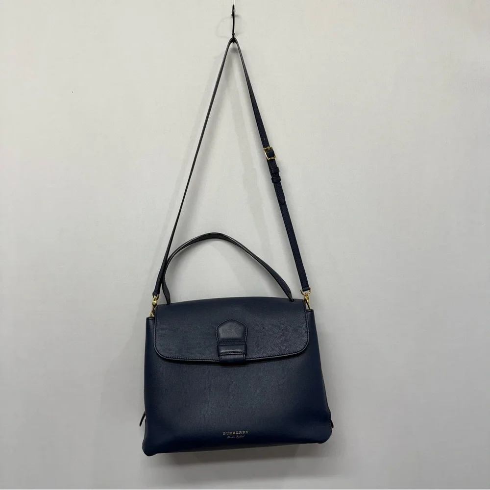 Authentic Burberry Camberley Medium Leather Satchel Navy Blue Hand Bag - Picture 11 of 16